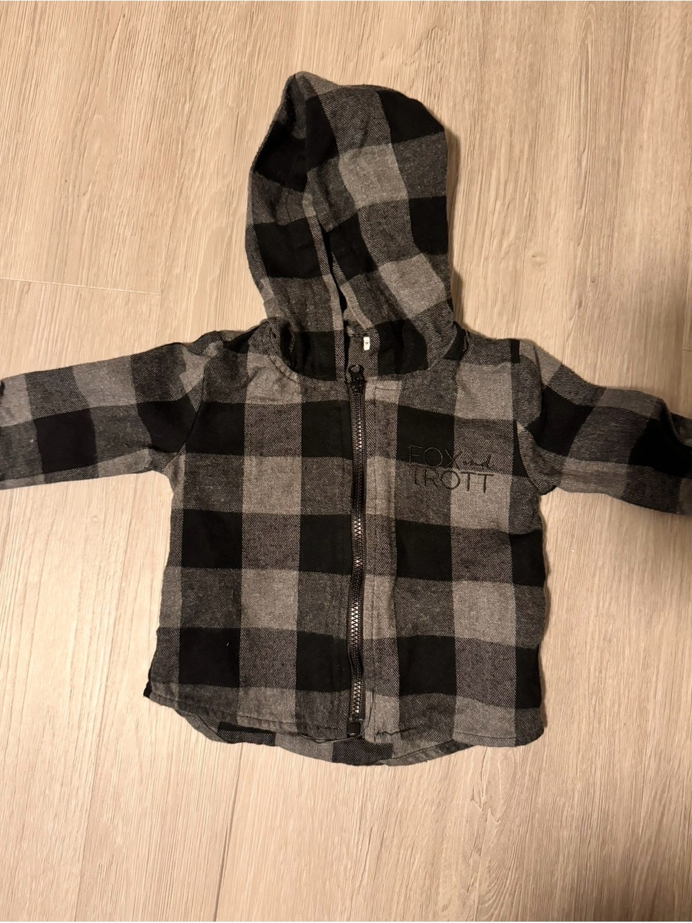 Fox And Trott Buffalo Plaid Zip Up Hoodie 9-12 - Picture 2 of 3